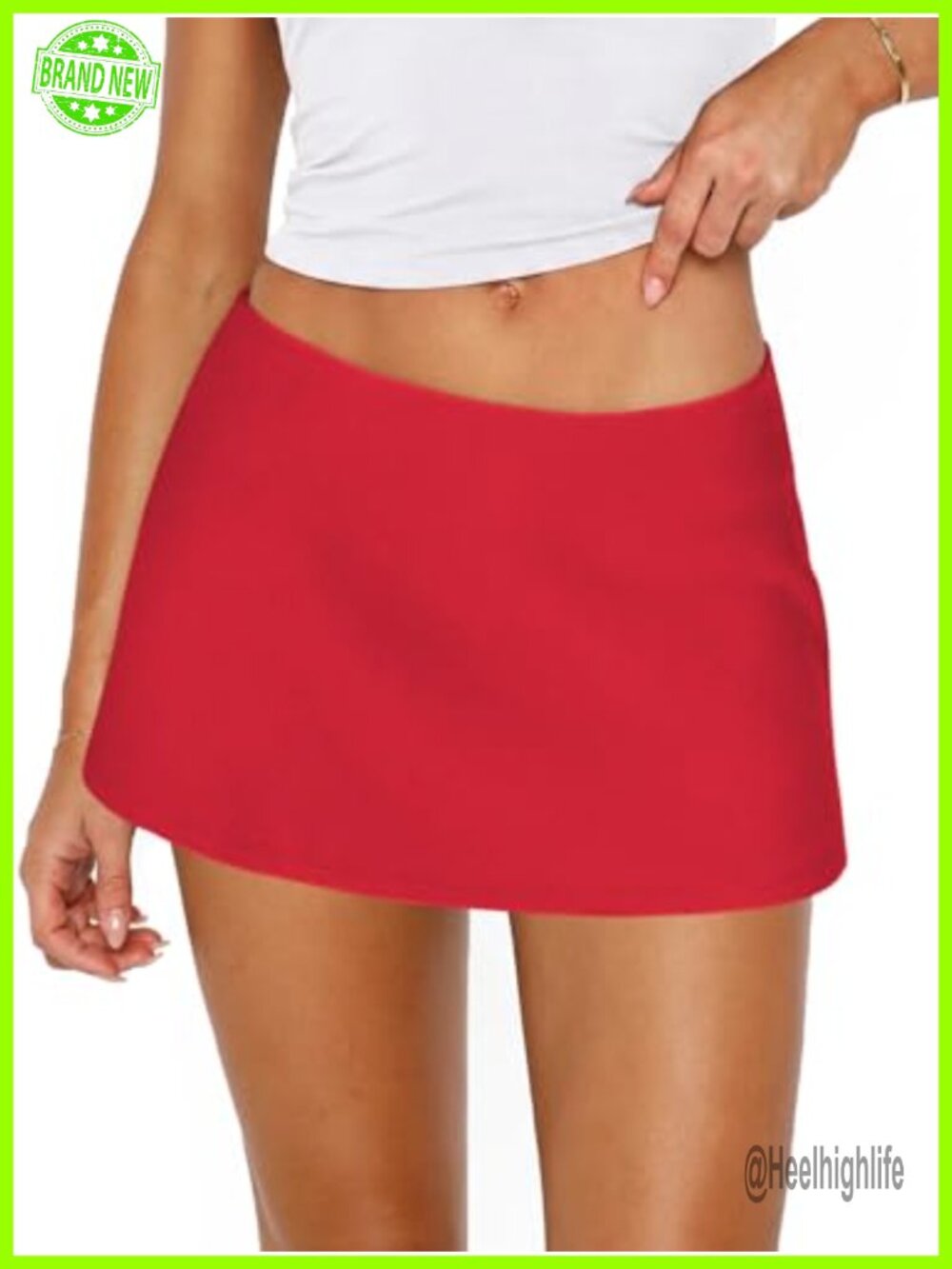 Women's Low Rise Mini Skort with Built-In Shorts A-Line Stretch